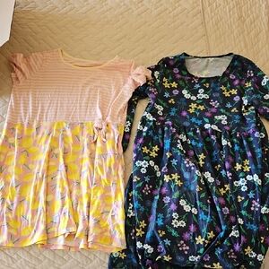 Lands End Floral and Striped Kids Play Dress Set Lot